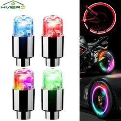 4PCS Wheel Tire LED Color Air Valve Nozzle Bicycle Motorcycle Night Wind Fire Breathing Flash Modification Accessories Hub Lamp