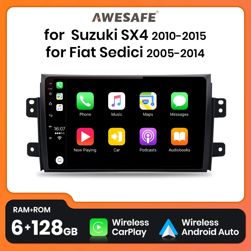 AWESAFE PX9 For Suzuki SX4 2006 - 2013 Fiat Sedici Car Radio Multimedia CarPlay Autoradio 2 din Android Head Unit SX4 Car stereo