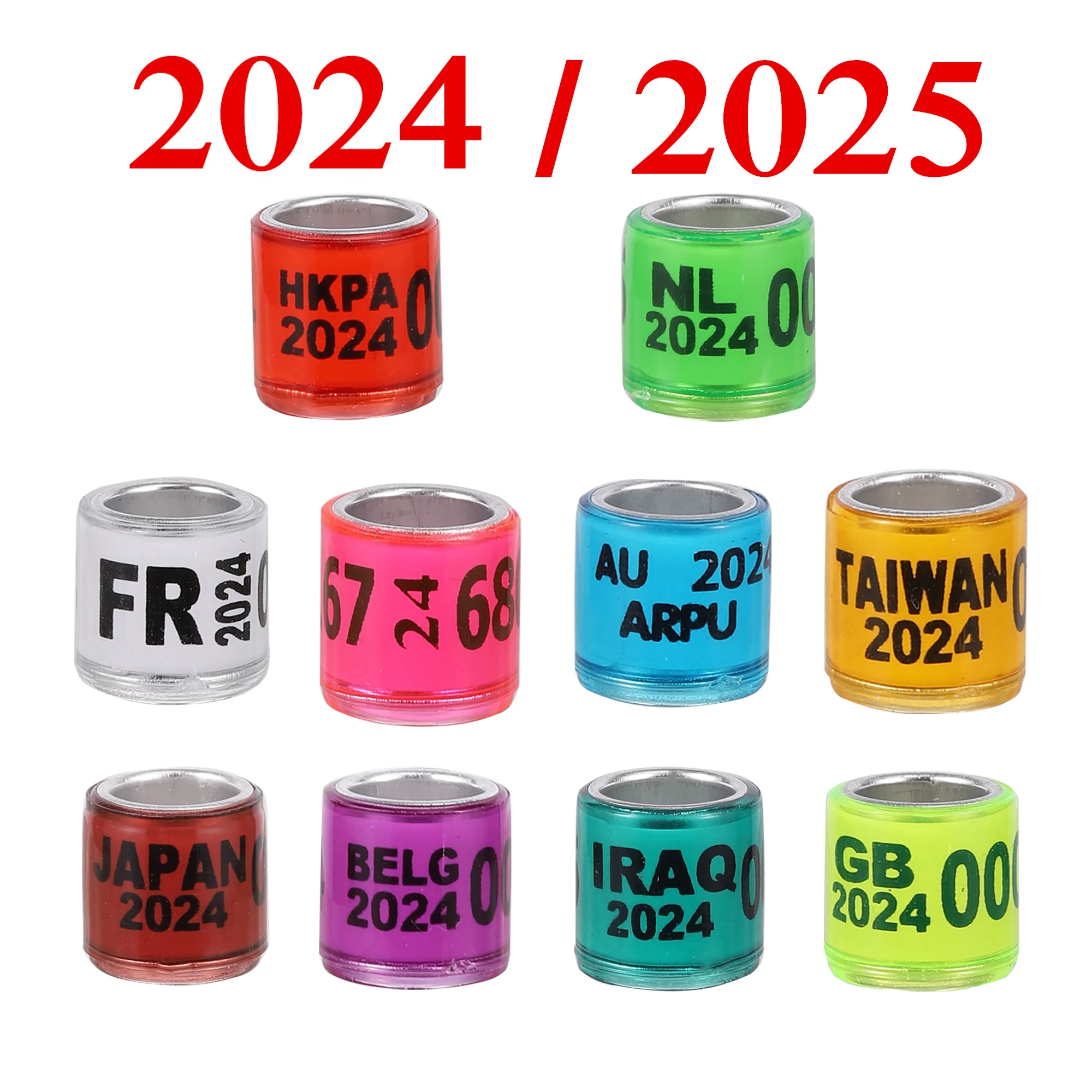 

2024/2025 Pigeon Foot Ring With Word Earrings Quality Durable Bird Ring Pigeon Foot Ring Bird Tool 10 Colors Inner Diameter 8mm