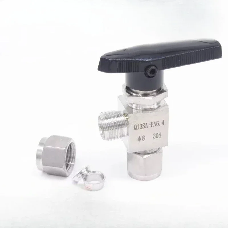 Elbow Fit 6x4 8x5 8x6 10x6.5 10x8 12x8 12x10 mm IDxOD Hose Quick Twist Shut Off Ball Valve 304 316 Stainless Steel Pneumatic Air