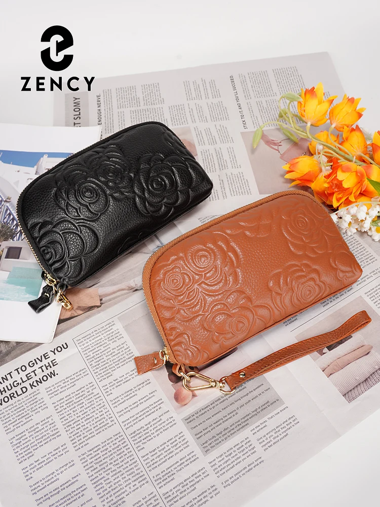 

Женский кожаный кошелек Zency с тиснением из воловьей кожи, клатч для свадьбы, подарка на день рождения