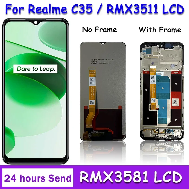 Ensemble écran tactile LCD de remplacement, 6.6 pouces, haute qualité, pour OPPO Realme C35 RMX3511