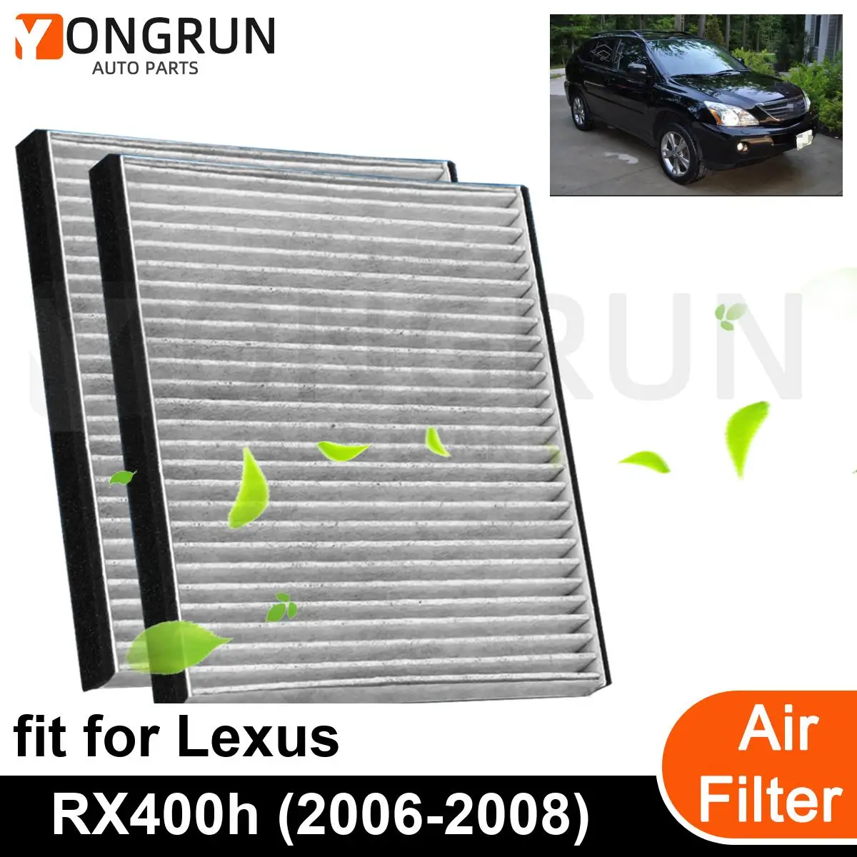 

2 шт., автомобильный воздушный фильтр для двигателя 2006-2008 Lexus RX400h, автомобильные аксессуары OEM CF10132 87139-06030 87139-32010 87139YZZ05