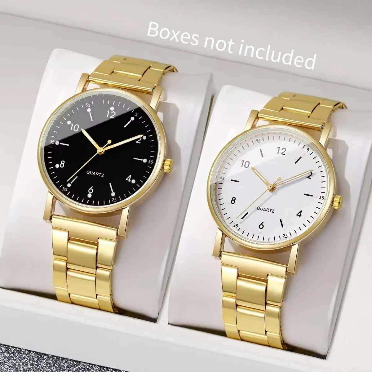 2PCS/Set Fashion Arabic Dial Women Quartz Watch Simple Ladies Watch Clock Reloj Mujer（Without Box）