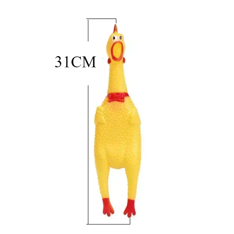 17cm 31cm Dog Toys Yellow Rubber Pet Supplies New Exhaust Chicken Fun Toys Durable Products Home and Garden For Dogs Kitchen