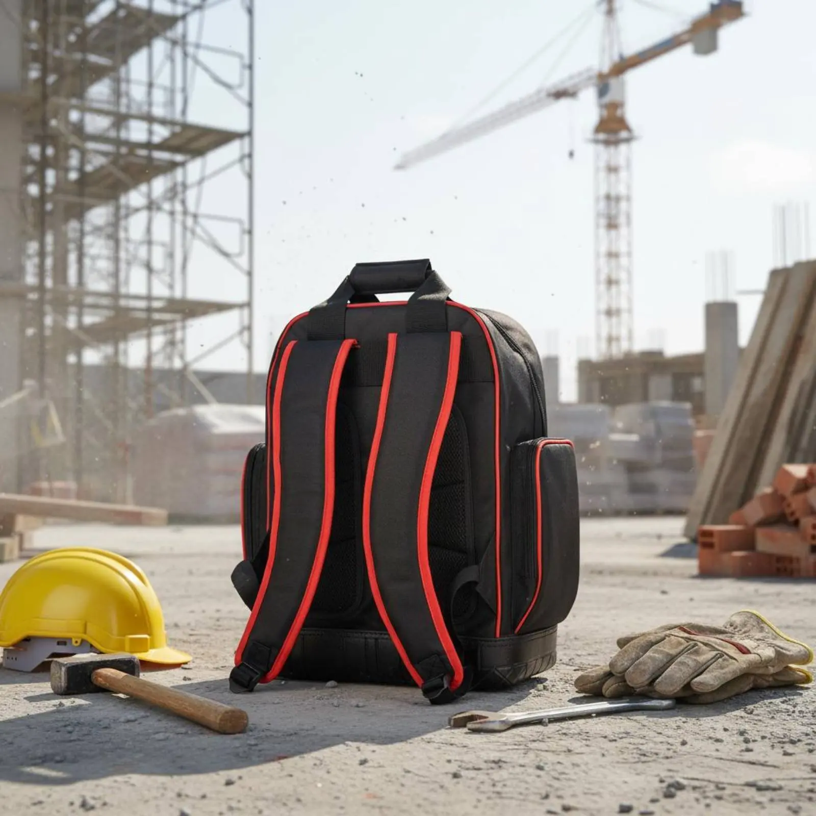 Electrician Tool Backpack Portable Tool Backpack Thickened Stand up Design for Electricians, Construction Site