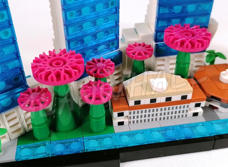 829pcs Architecture Skyline Singapore Marina Bay Sands Lau Pa Sat Fullerton Hotel 20057 Building Block toy Compatible With Model