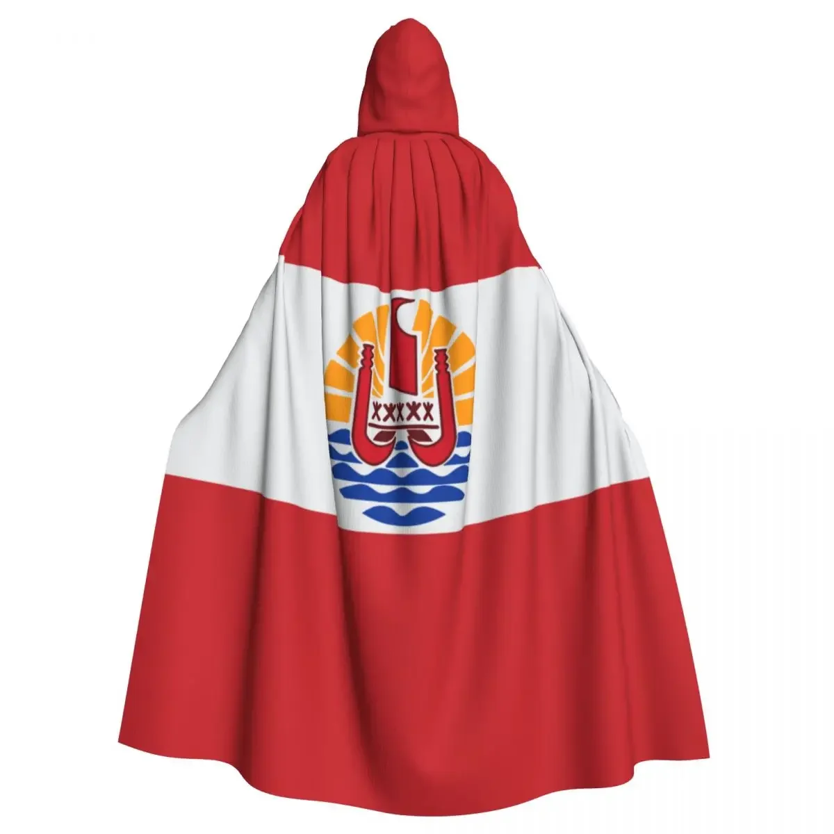 French Polynesia Flag Unisex Cloak with Hood Cloak Vampire Witch Cape Cosplay Costume