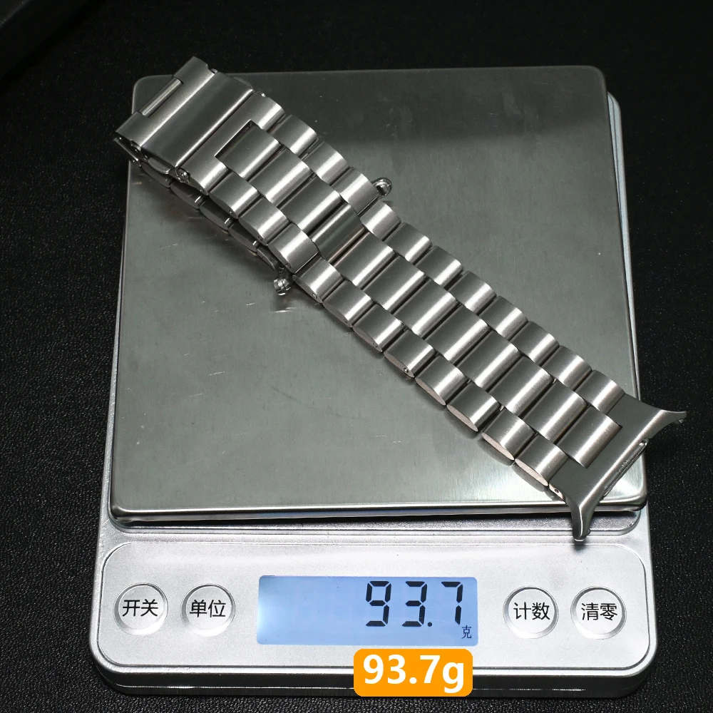 سوار من الفولاذ المقاوم للصدأ بدون فجوات لساعة سامسونج جالاكسي الترا 47 ملم حزام معدني فاخر لساعة جالاكسي سوار نهاية منحني للغاية