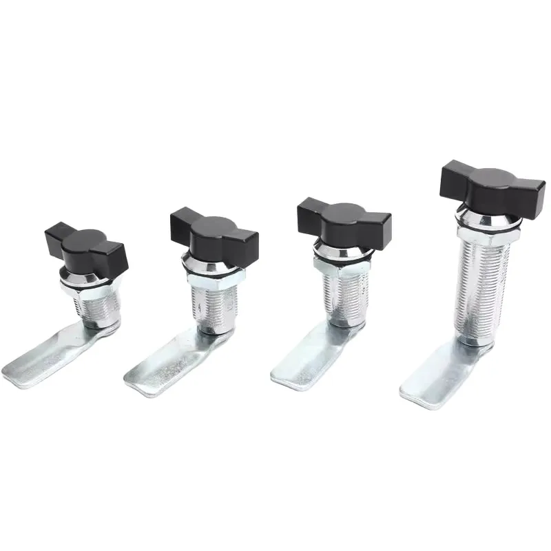 MS714 Wing Knob Cam Lock Black Rotary Handle Zinc Alloy Lengthened 28 36 40 62mm Rust Resistant for Electrical Cabinets