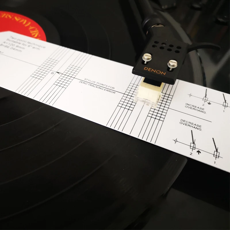 Pickup Calibration Distance Gauge Protractor Record LP Vinyl Turntable Phonograph Phono Cartridge Stylus Alignment