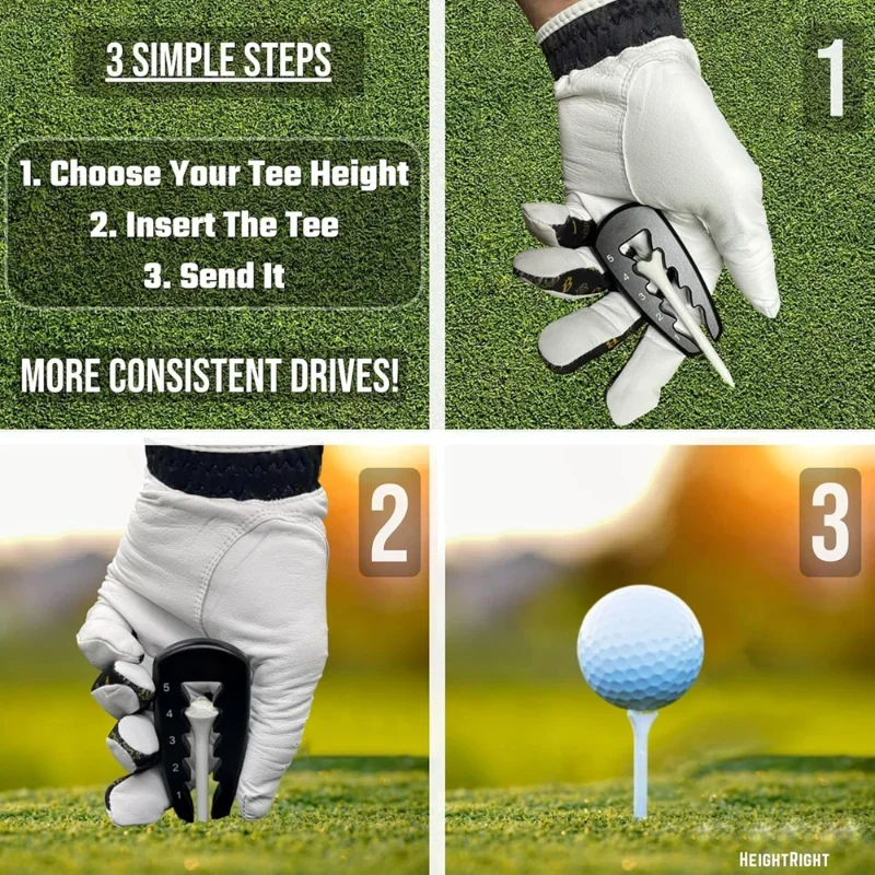 Golf Tee Height Right Tool Adjuster Adjustable Divot Repair Tool Tee Tainer Holder Ball Fork Tine Tool Lightweight For Practice