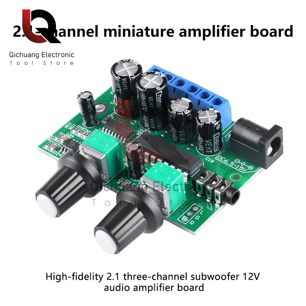 

2,1-канальная плата усилителя мощности класса D HiFi 6 Вт 6 Вт 25 Вт DC6.5-15V регулятор громкости усилителя звука для динамика сабвуфера домашнего кинотеатра