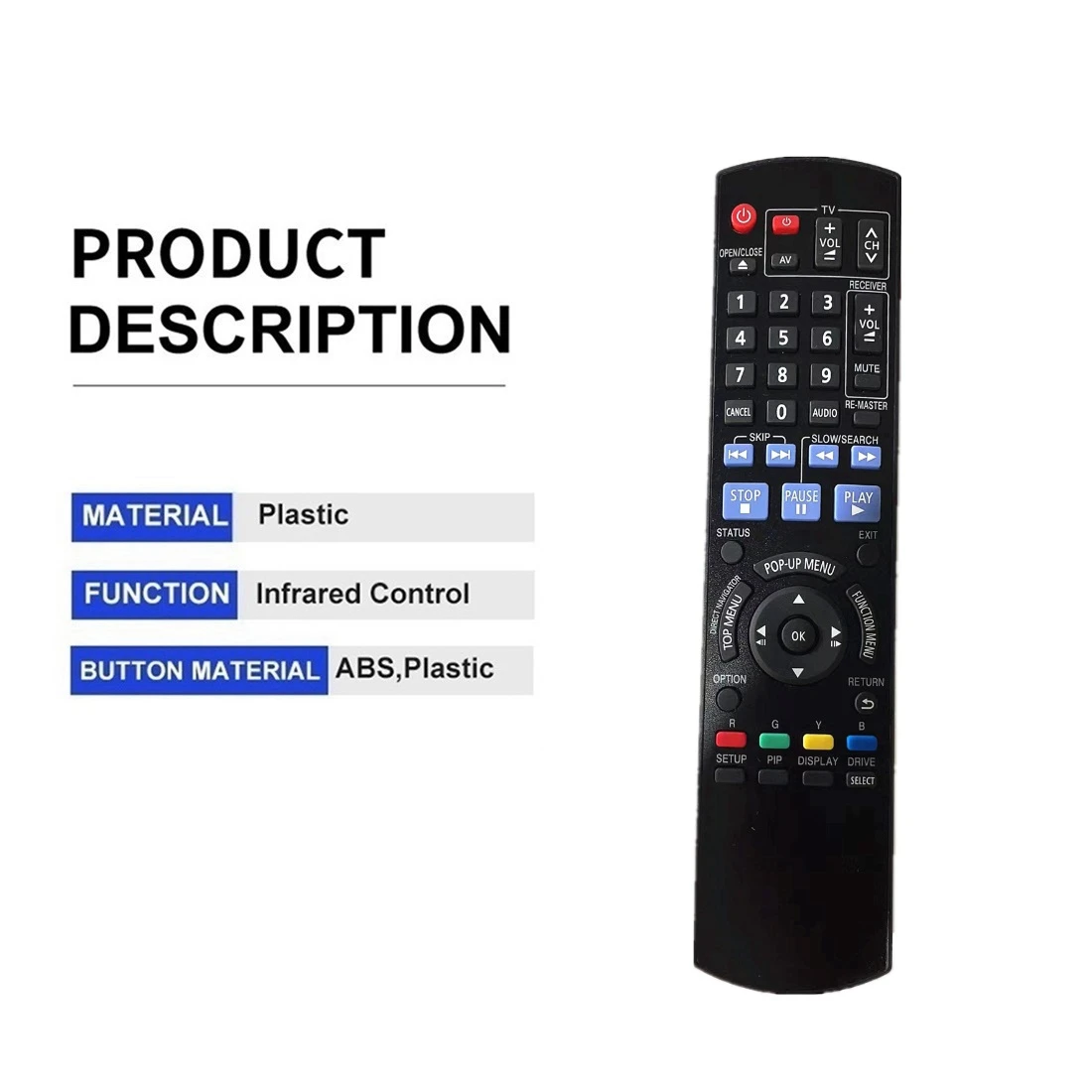 B68A nuevo Control remoto adecuado para reproductor de discos de DVD Blu-Ray Panasonic controlador N2QAYB000511