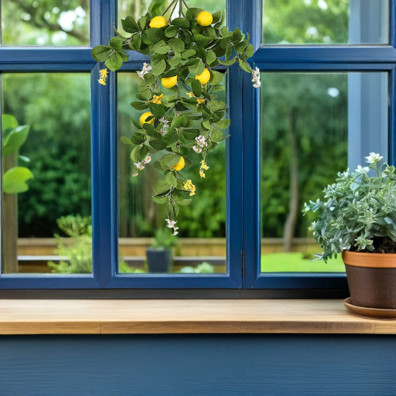 نباتات خضراء اصطناعية ليمون ديكور فروع محاكاة الفواكه ألوان زاهية عملية صور الدعائم غرفة نوم حفل زفاف #2