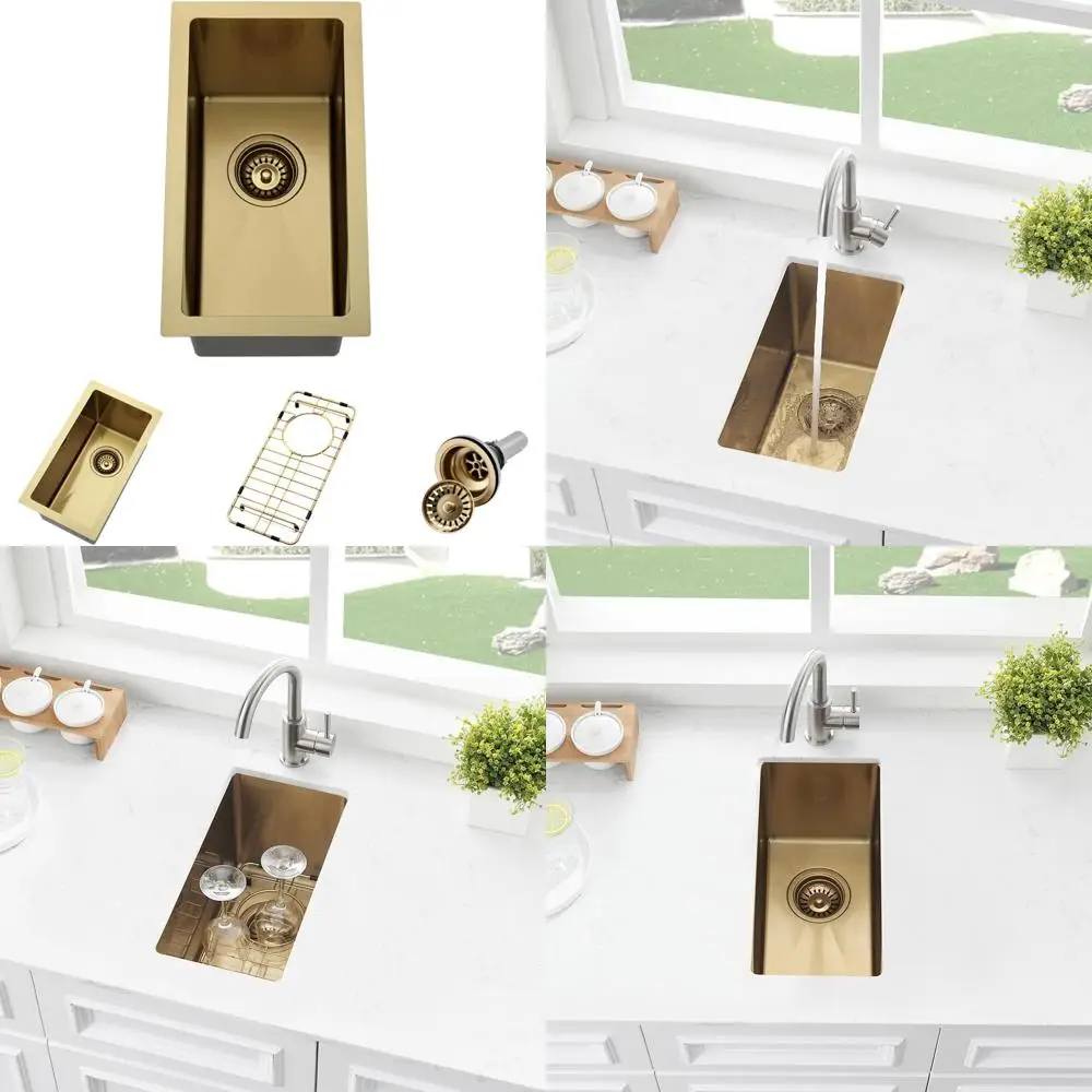 

Нержавеющая сталь 10x18 дюймов, кухонная барная раковина с одной чашей, решеткой и сливным фильтром для небольших помещений