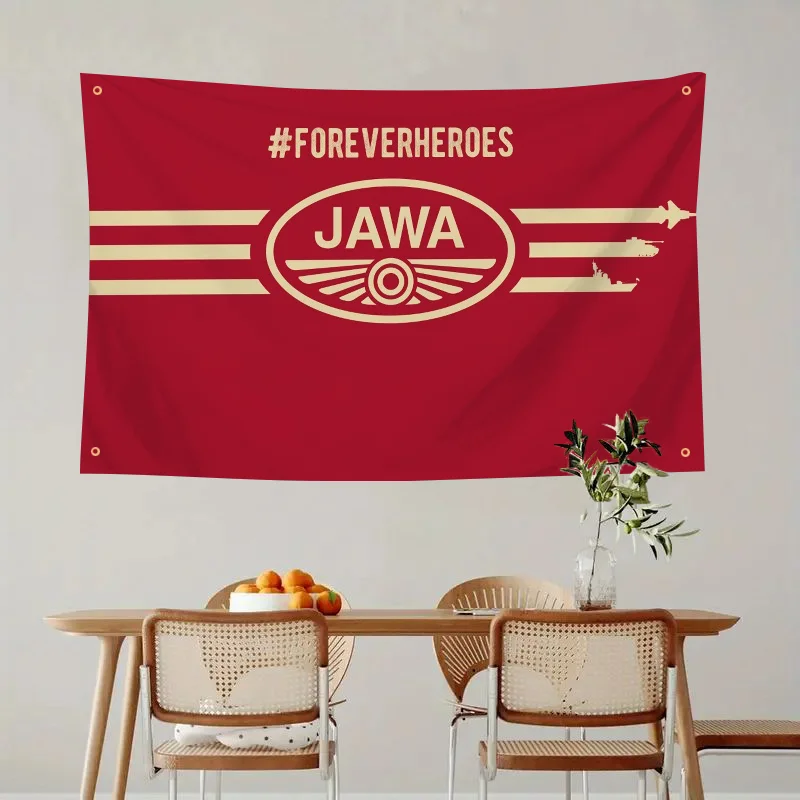 1pc JAWA Motorcycle Logo Flag Flags And Banners Four Hole Polyester Outdoor Decor Room Aesthetic