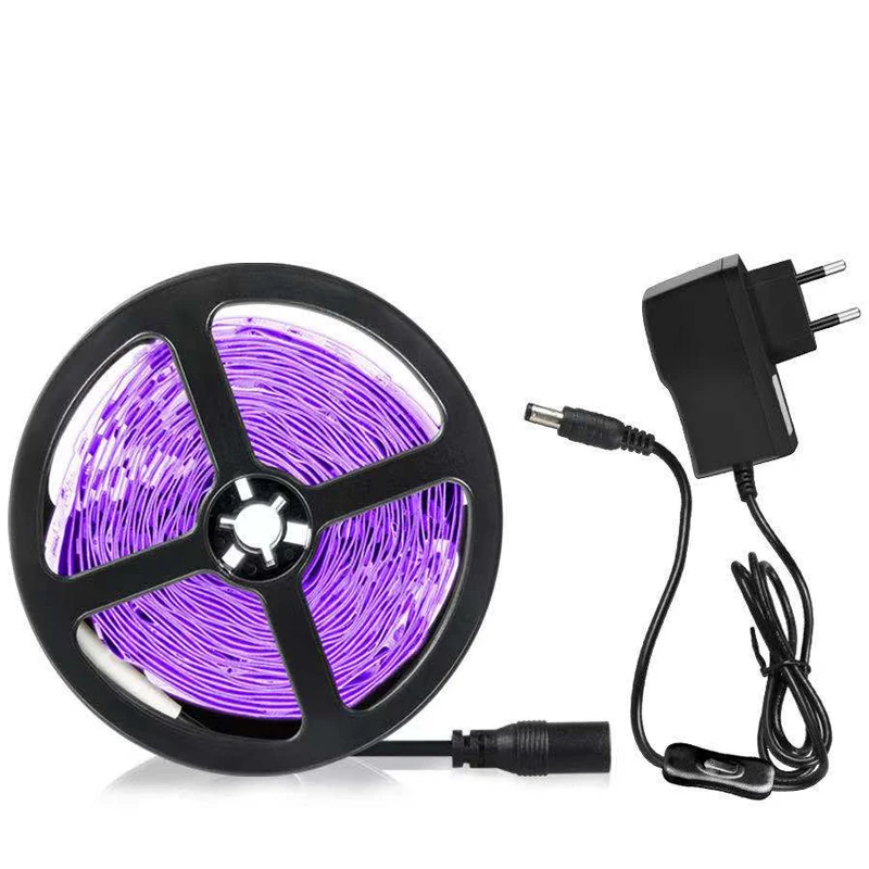 5m LED Black Light Strip Kit 360 LED 12V Flexible UV Black Light Installation Family Bedroom Party Wedding Halloween Dark Party