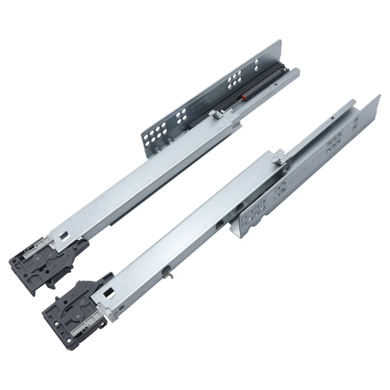 For Drawer Support Bottom Rail Three-section Rail Slide Rail Damping Buffer Hidden Rail Guide Rail Slide Hardware