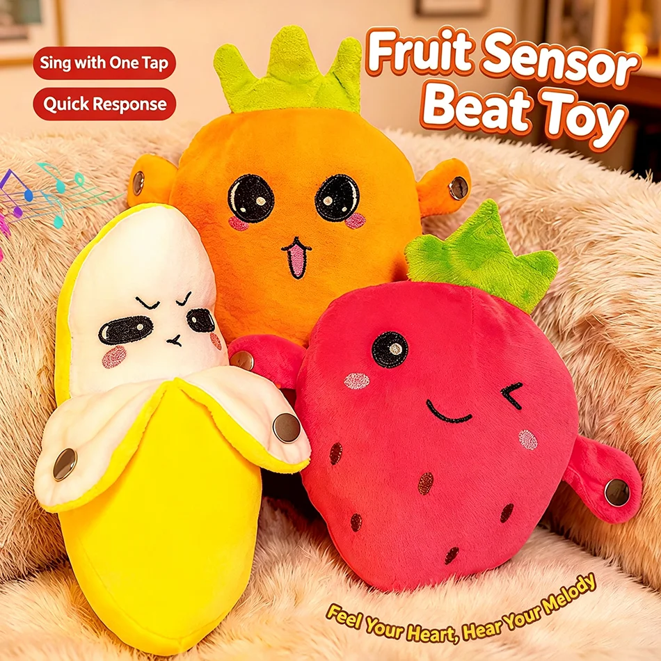 Baby Food Banana - Bananen-Rhythmus-Sensor-Plüschpuppe, berührungsgesteuertes Musikspielzeug für Kinder, Eltern-Kind-Geschenk