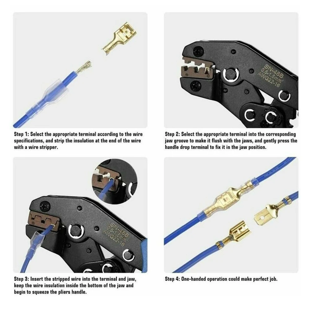 1000PCS Male Female Cable Connector Crimp Terminals 2 8 4 8 6 3mm Electrical Connectors with Insulating Sleeves