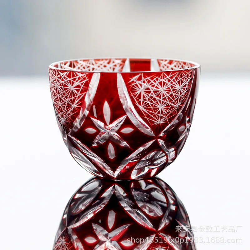 

Japanese Edo Kiriko Hand-carved Crystal Glass Whiskey Glass Glass Cooking Wine Glass