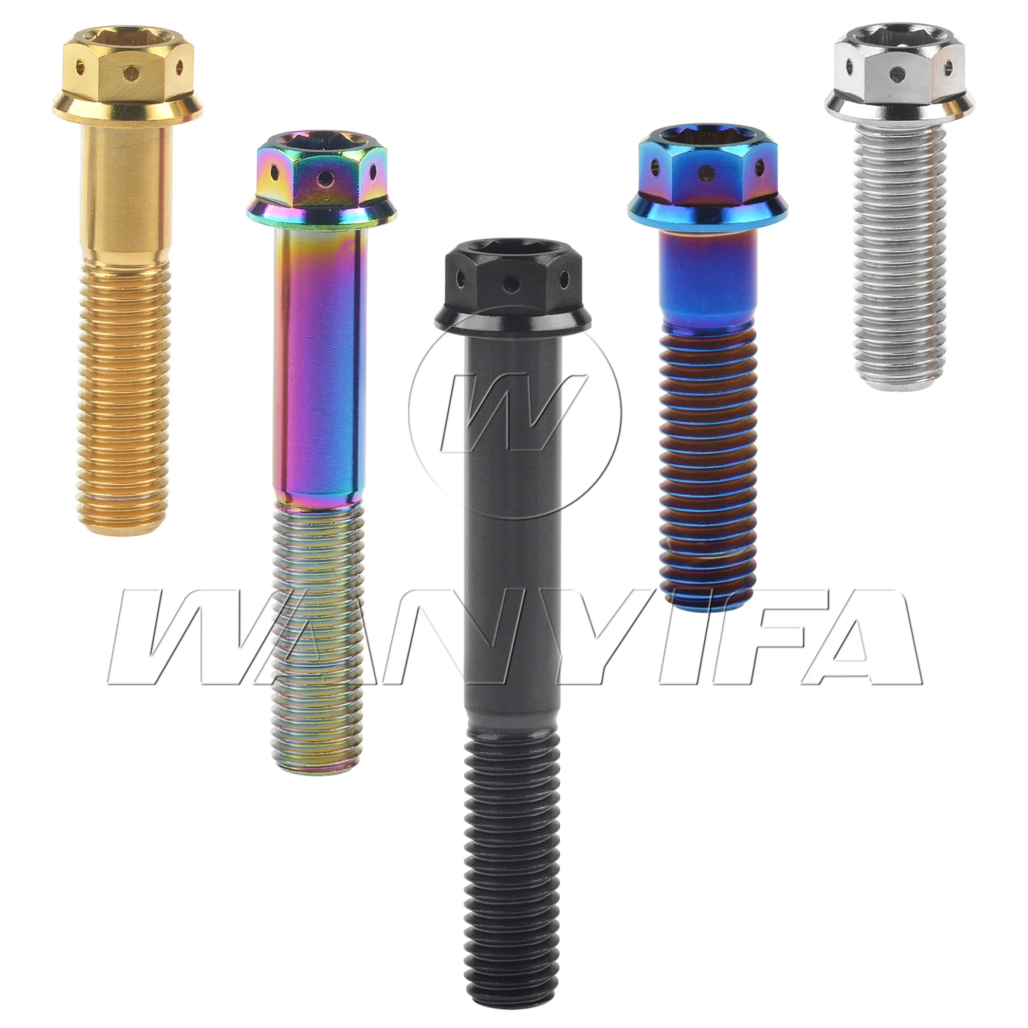 Boulon en alliage de titane M10X20 —— 90Mm, bride à tête hexagonale, pas de vis 1.25/1.5mm, adapté aux Modifications de moto