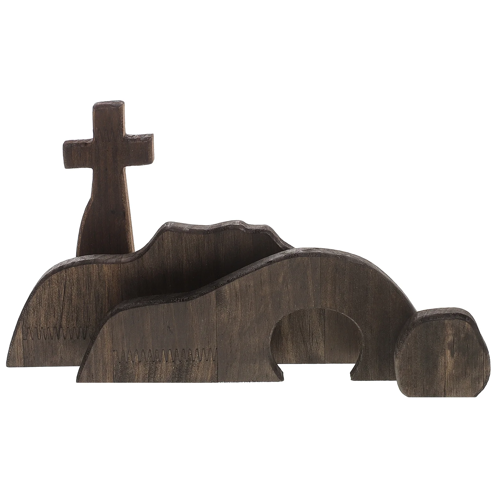 

Wooden Easter Scene Cross Decor Empty Tombs Religious Home Decoration Jesus Clearance Compact Size Easy Storage