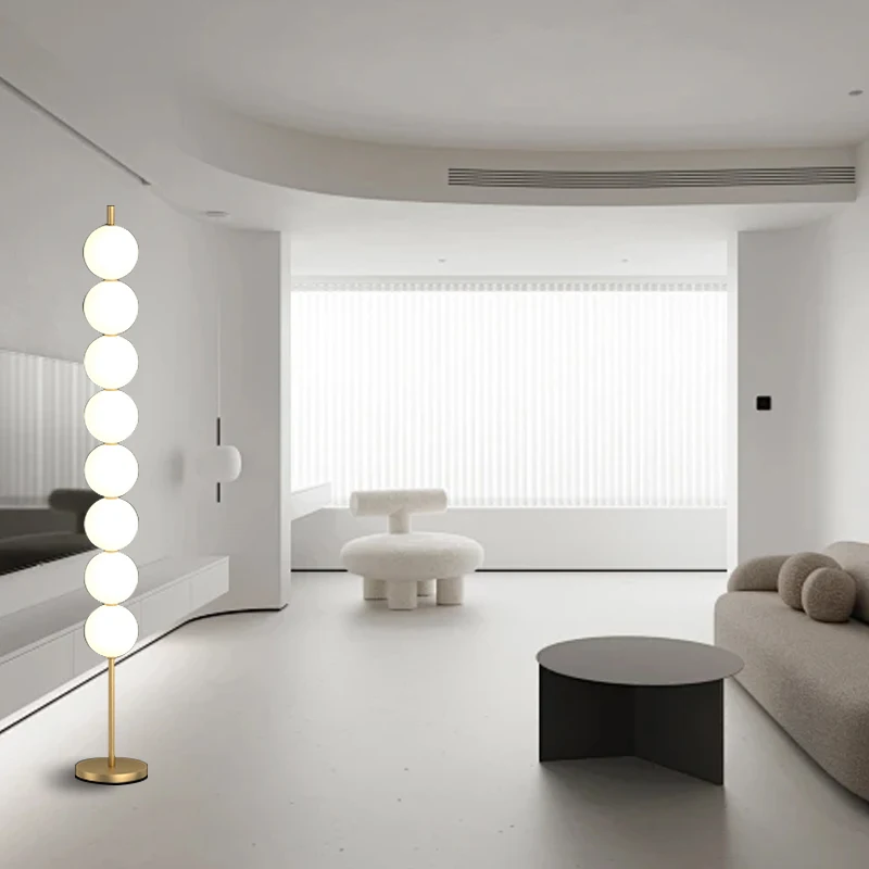 

Tall Modern White Balls Floor Lamp Decoration Home Living Room Mood Light Standard Lights Bedside Standing Lamp