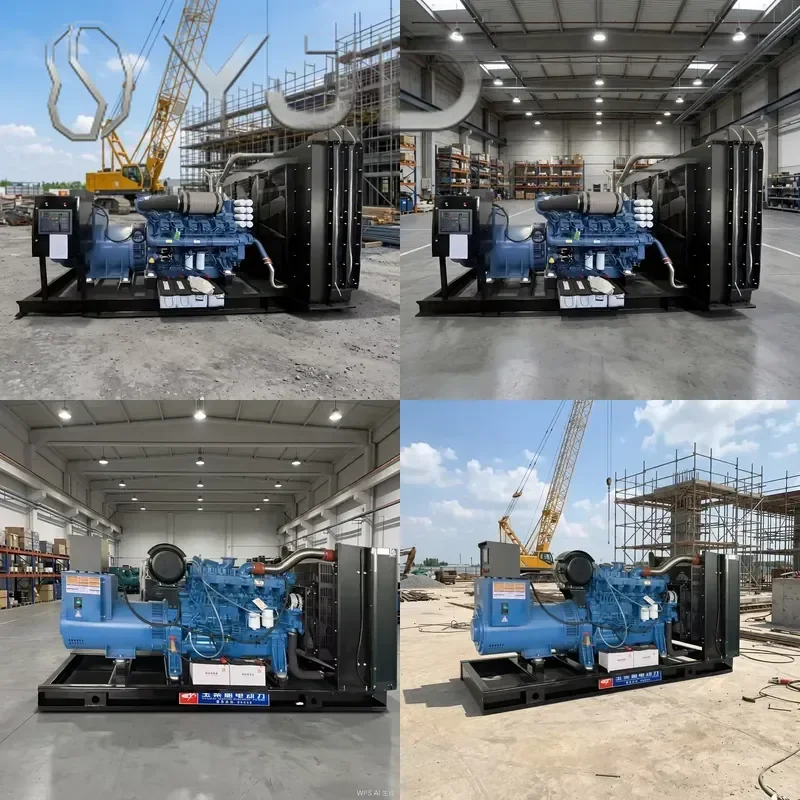 YJD Open Frame Diesel Generator 500kW Three Phase 220V/380V Brushless Alternator Auto Start ATS 50Hz