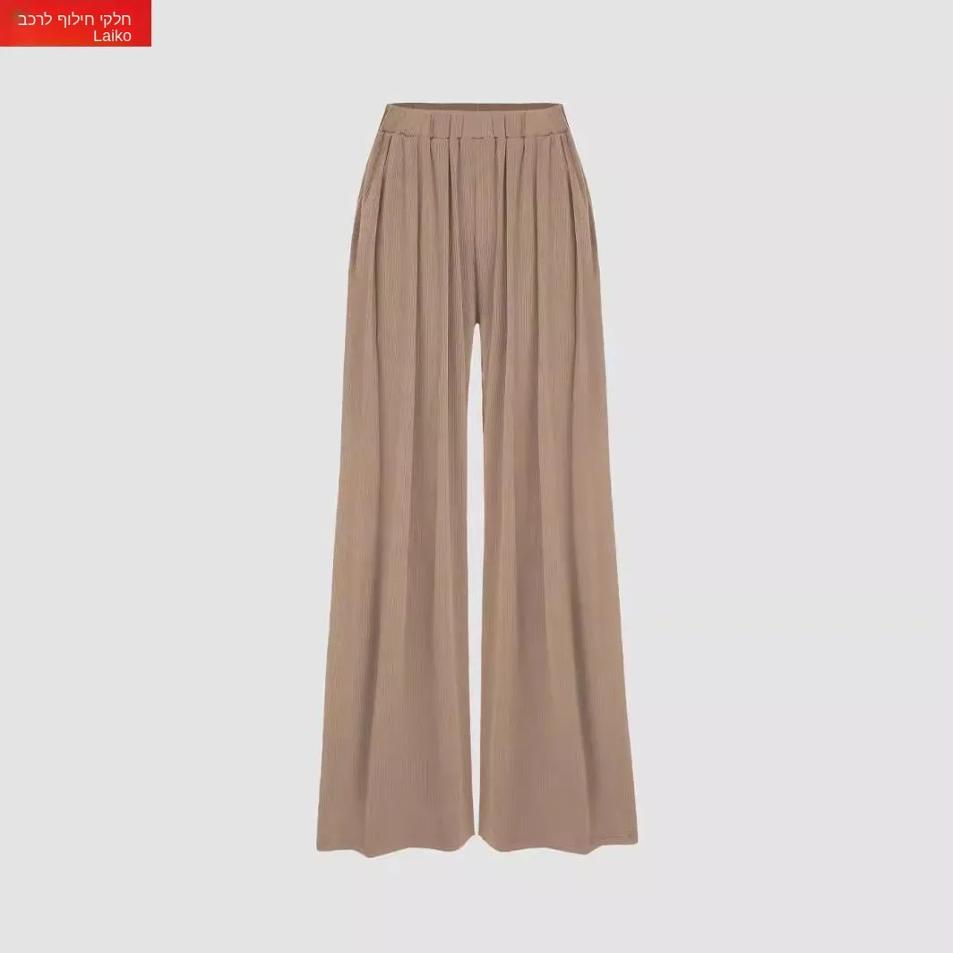 

Elastic Waist Wide Leg Pants Loose Fit Casual Trousers for Women High Elasticity Comfortable Loose Pants Casual Style