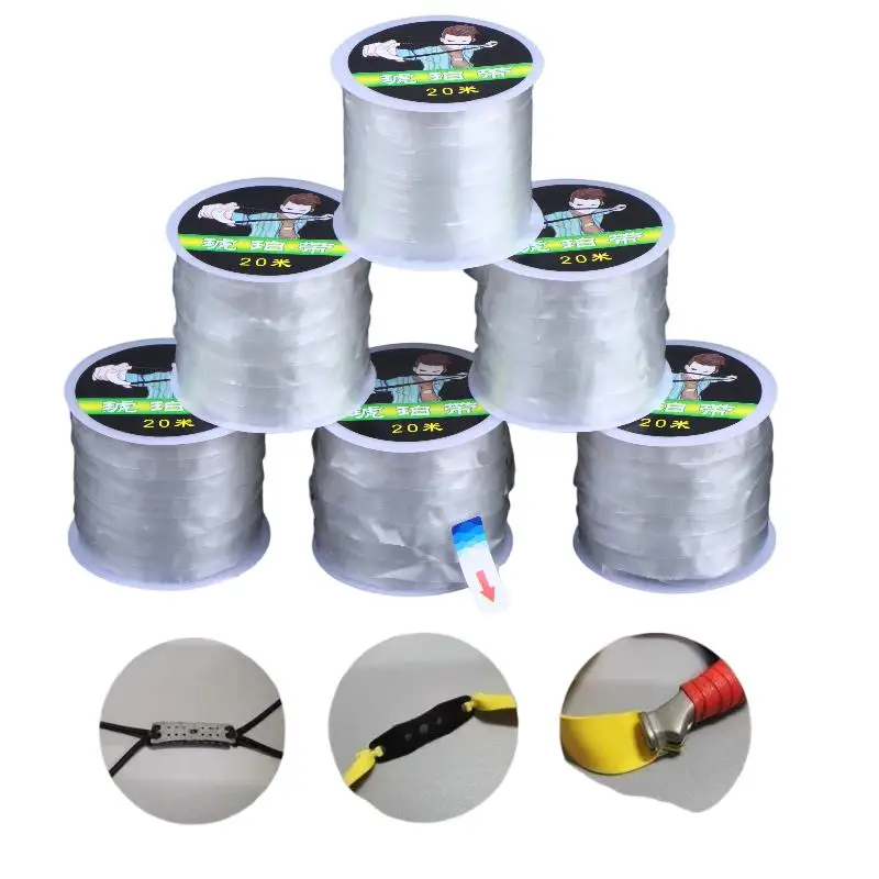【IIOO】10Pcs Flat Rubber Bands Colorful Amber Belt Elastic Band 20 Meters For Slingshot Pouch Sports Equipment DIY Accessories view 4