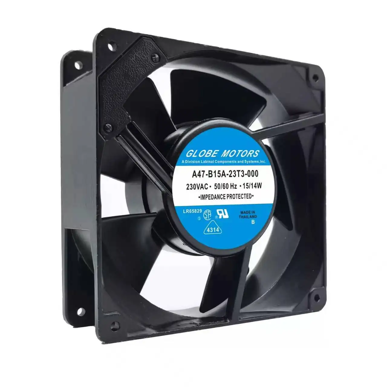For GLOBE MOTORS A47-B15A-23T3-000 AC 230V 15/14W Industrial Cabinet Ventilation Axial Cooling Fan Made in Thailand UL CSA