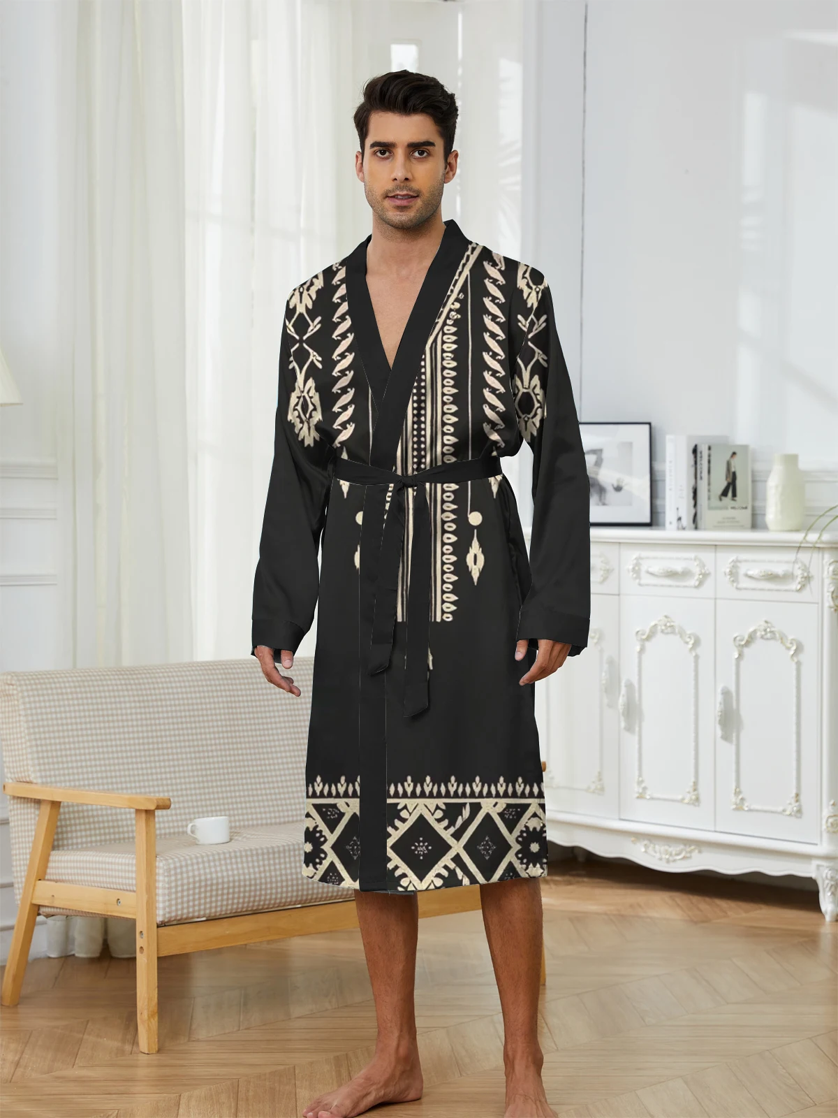1pcs Men's Robes 2026 Spring/Summer sleepwear Men's bathrobe Graphic Shower robe Breathable bath robe Bathrobe men 3D Printed