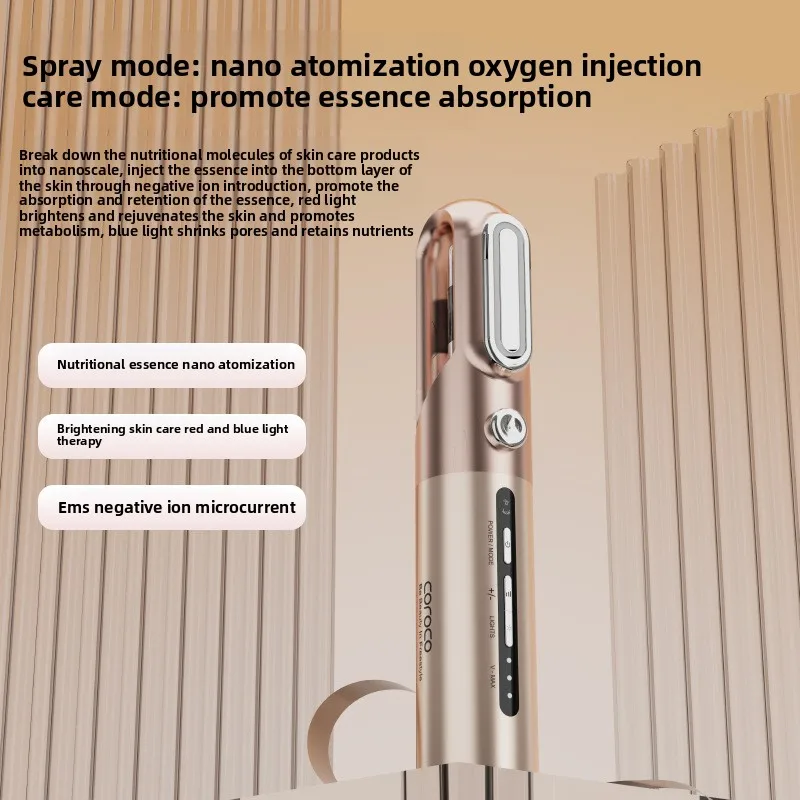 بالموجات فوق الصوتية الخاصة ضوء الماء الأيونات السالبة أداة التجميل المنزلية المحمولة مقدمة أداة حقن الأكسجين الصغيرة