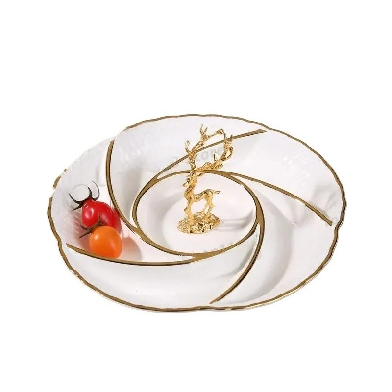 Nordic Style Creative Ceramic Fruit Plate Modern Snack Dish for Wedding Party Dinner Tableware Decorative Serving Tray