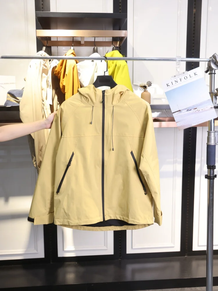 

Outdoor Faionable Waterproof Hooded Jaet Men's Spring Autumn New Sle Versatile Polyester Fiber Long Sve Coat