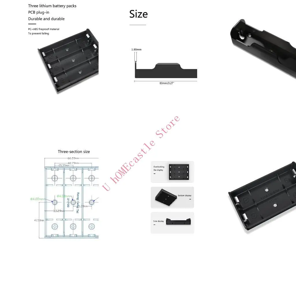 63HF 1/2/3/4pcs 21700 Battery Case Battery Holder Battery Case Storage Box