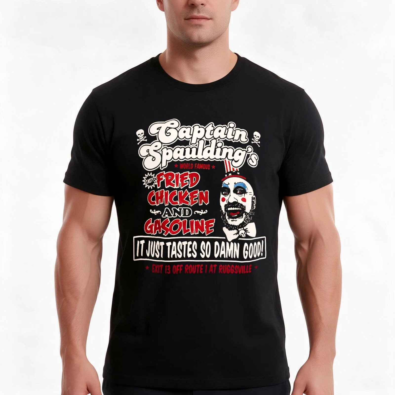Captain Spaulding Fried T-Shirt Summer Casual Cotton Tee Oversized Streetwear Tops Vintage Graphic Print Unisex Men Women