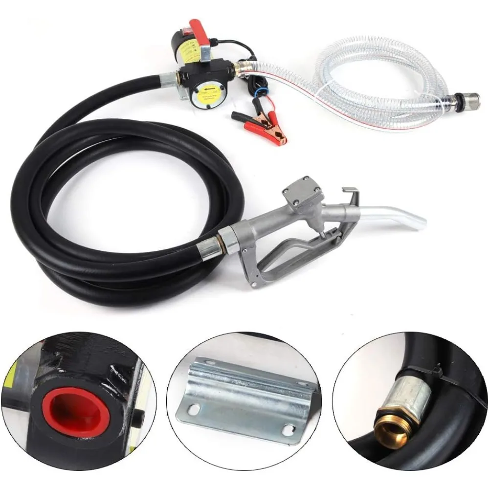 Diesel Pump Electric Diesel Pump Self-Priming Fuel Pump 12 V 175 W Self-Priming Diesel Pump (Rubber Drain Hose)