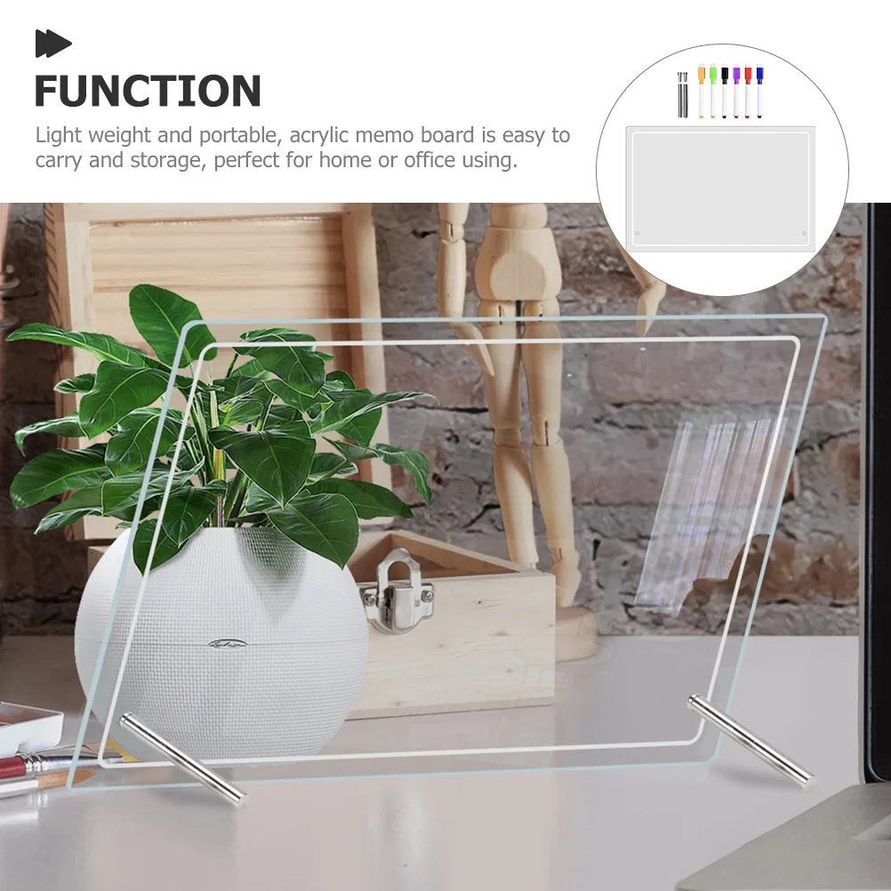 

1 комплект прозрачной акриловой доски для заметок, идеально подходящей для домашнего офиса, школьных принадлежностей и сообщений, акриловая доска для заметок, школьные принадлежности