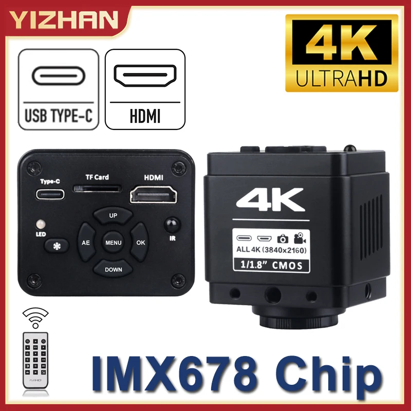 YIZHAN IMX678 Industrial Camera 4K Ultra HD HDMI Type-C Electronic Digital Microscope Accessories Freeze Contrast Repair Tools
