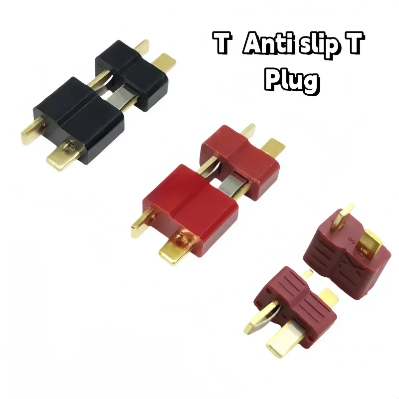 

T-Style Anti-Slip Plug Connectors, Male/Female RC LiPo Battery ESC Accessories, Spare Parts for RC Models, Drone, Chargers5Pairs