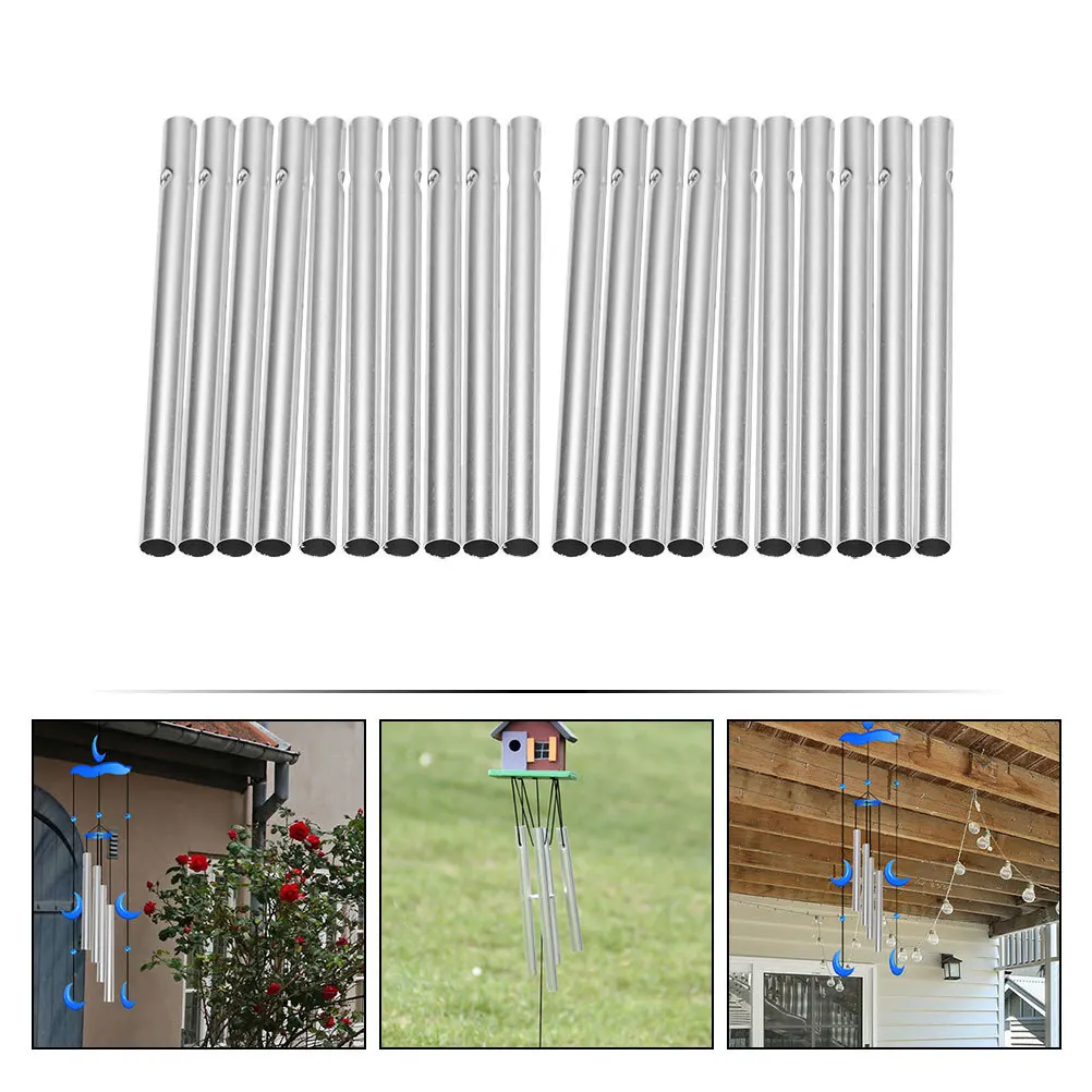

50Pcs Aluminum Wind Chime Pipes Strong Lightweight for DIY Memorial Wind Chimes Garden Wall Hanging Decor Accessories
