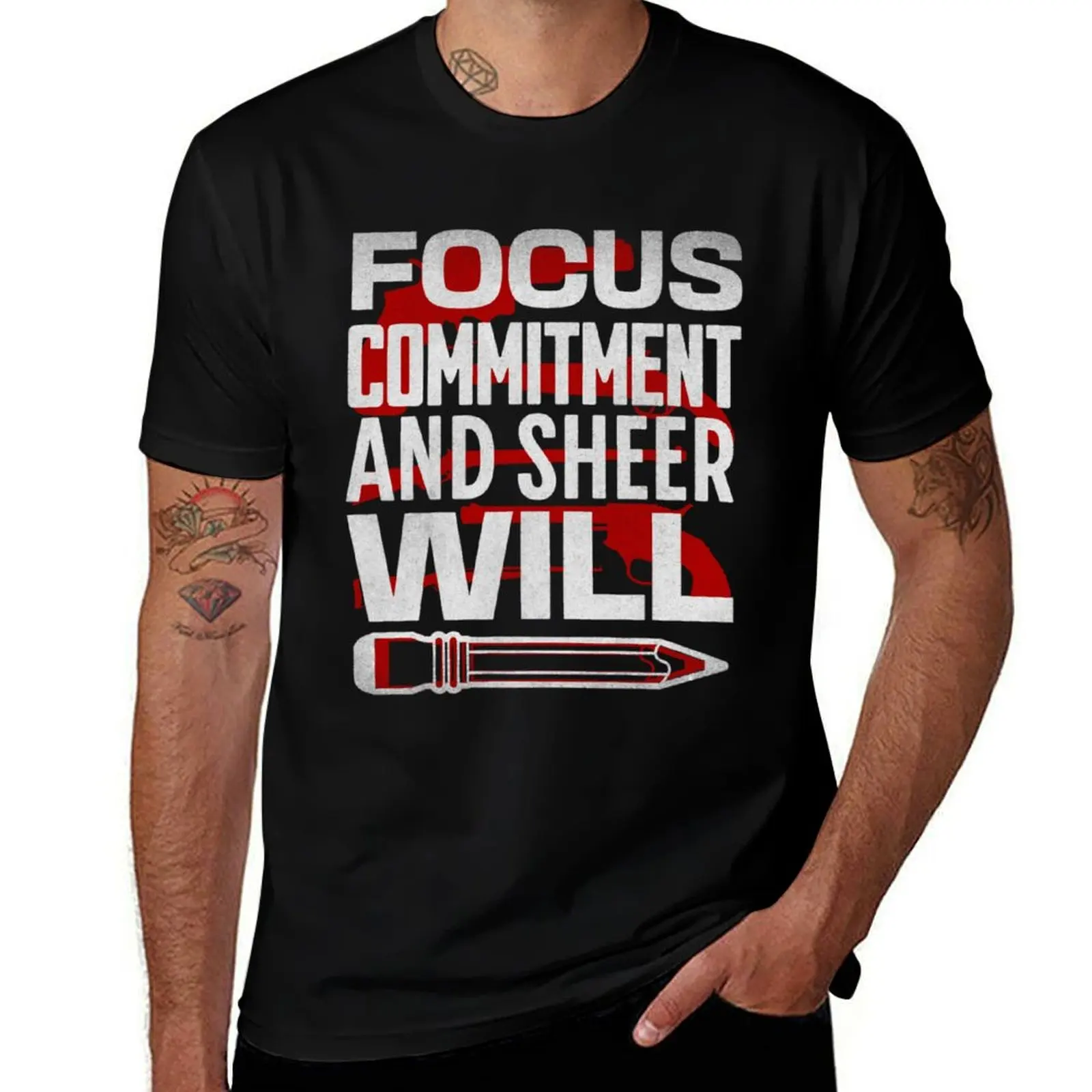 Focus, Commitment, And Sheer Will - John Wick T-Shirt Basic Crew Neck Short Sleeve Top T-Shirt