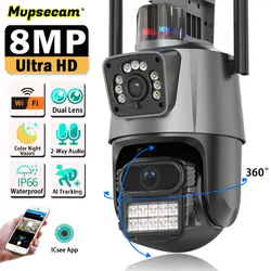 8MP PTZ WiFi Kamera Dual Objektiv Nachtsicht Menschliche Bewegungserkennung CCTV Video Überwachung Kamera 4MP Sicherheit IP Kamera