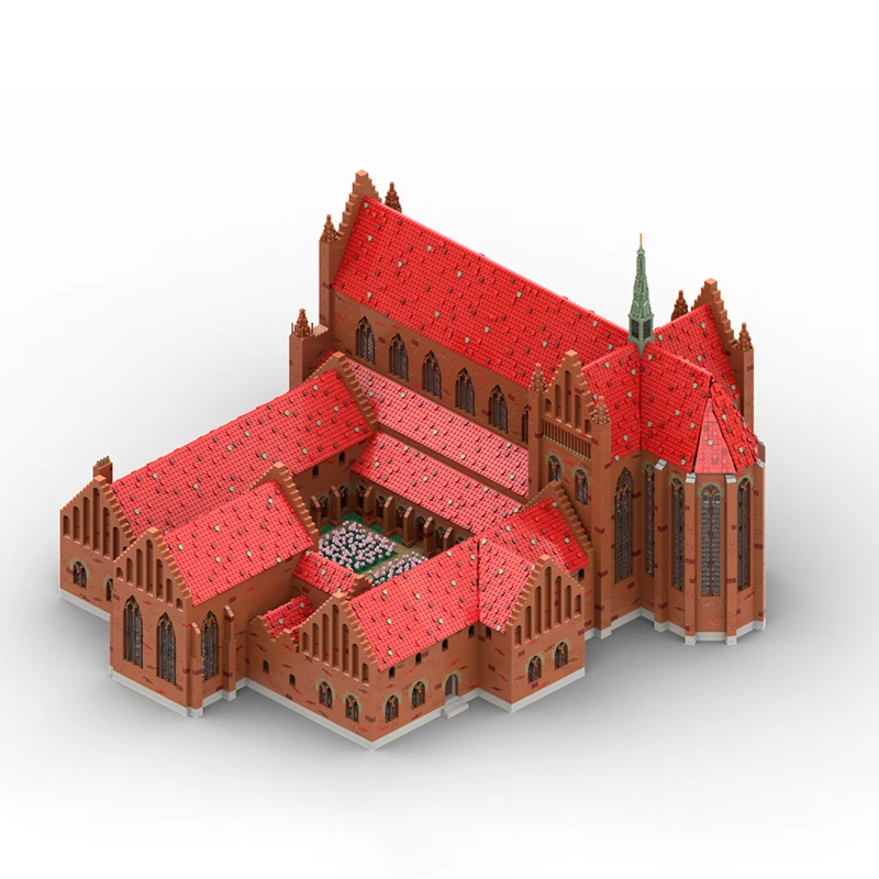 Exquisite new MOC building block model, Saint Pius Monastery technology, modularfestival toy DIY assembly set