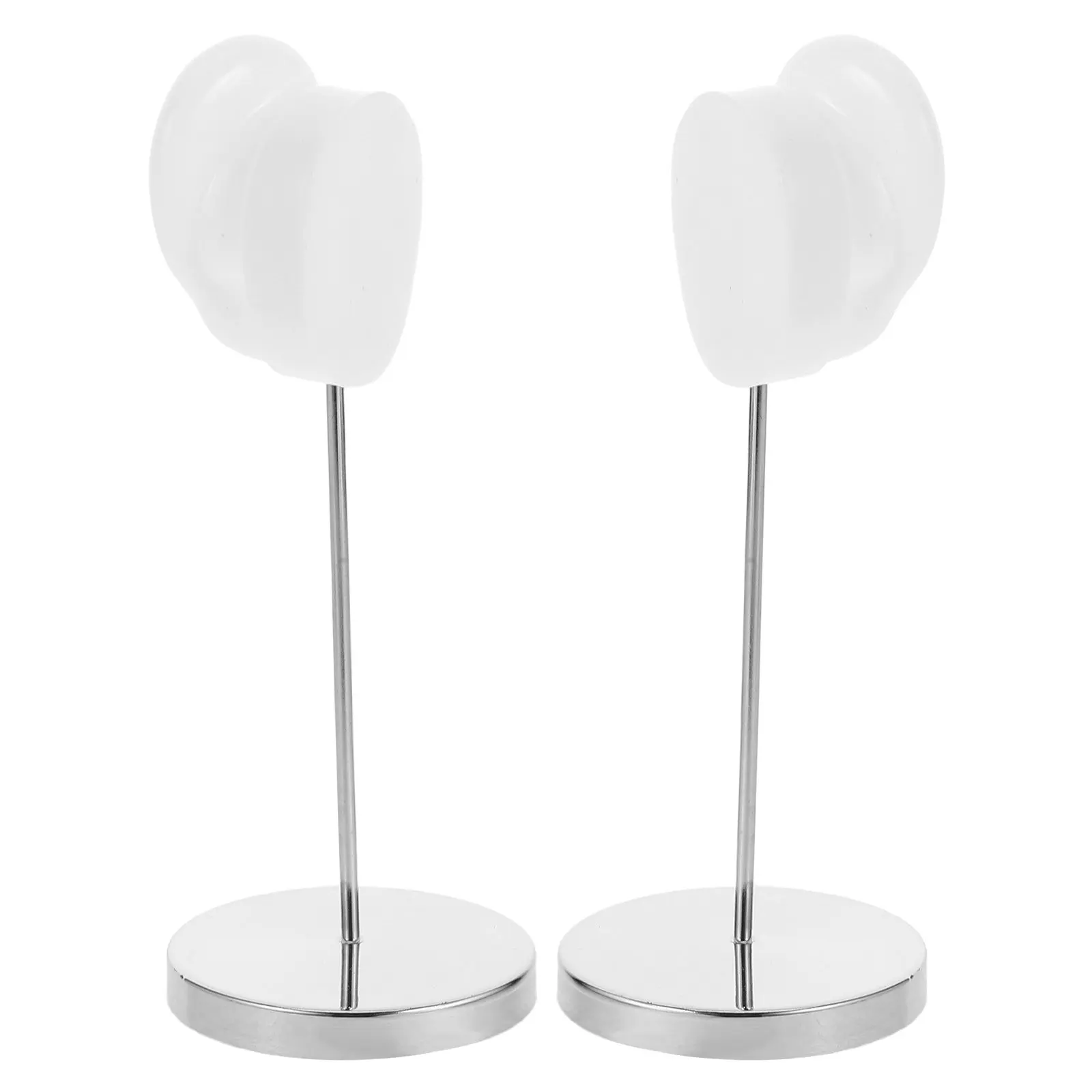 

1Pair Ear Shaped Earring Display Stand Silicone Surface Iron Base Elegant Jewelry Display Rack for Retail Shop