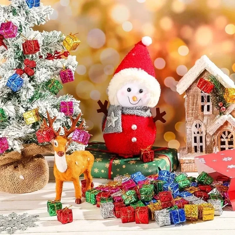 Mini Boîte-Cadeau Colorée en Mousse pour Arbre de Noël, Ornements de ixdu Nouvel An, Décoration de la Maison, Vente en Gros