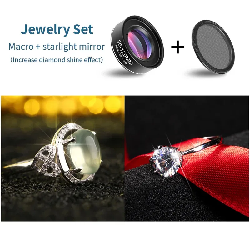 Obiettivo macro CPL Star 30-120mm a lunga distanza, obiettivo professionale con clip per fotocamera, filtri per iPhone XIAOMI HUAWEI Mobile